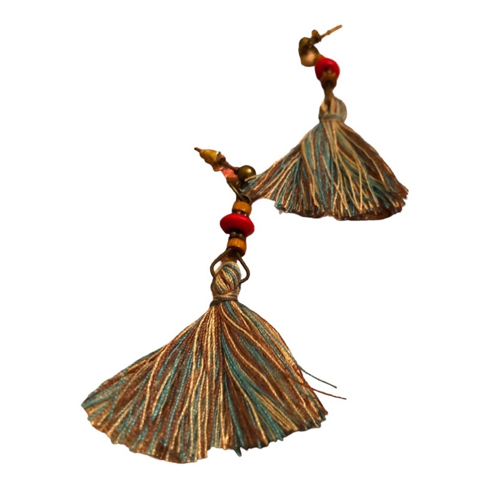 Duufin Bohemian Vintage Tassel Design Earrings Women's Multicolored - Picture 2 of 4